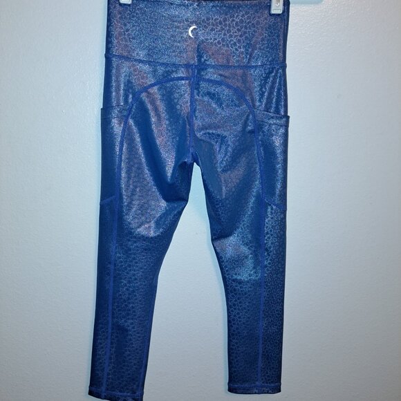 Zyia Active Blue Mermaid Pocket Light n Tight Legging/Capri,Metallic,Size 2 - Picture 8 of 10